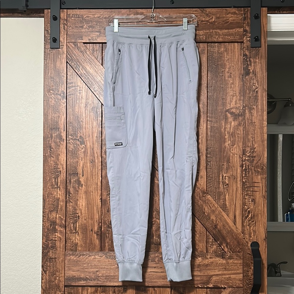 Grey's Anatomy Gray Jogger Scrubs Elastic Cuffs, size Small Tall